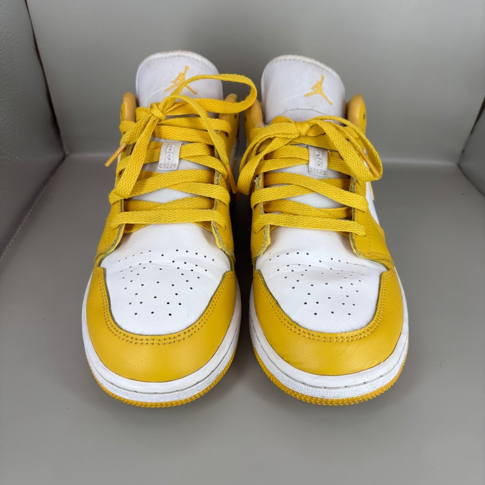 Nike Air Jordan 1 Low Pollen Yellow White GS 553560-171 Kids 6.5Y Womens 8 - Picture 2 of 7